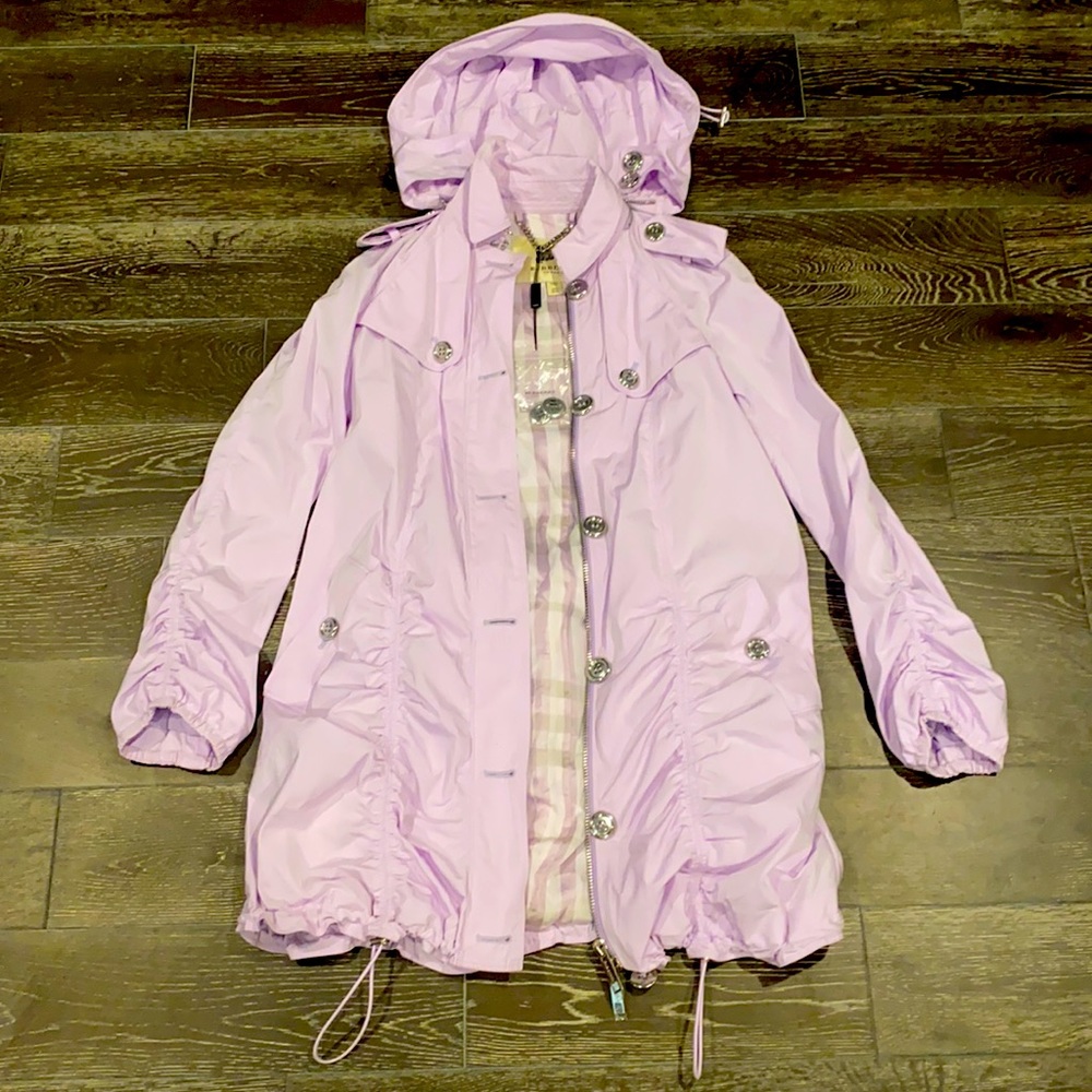 Burberry new with tags lavender coat with hood